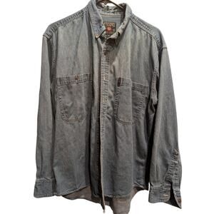 Chaps Ralph Lauren Vintage Denim Long Sleeve Button Front Shirt Mens Medium